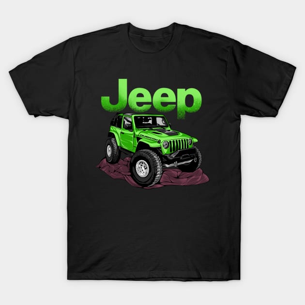 Rubicon jeep green T-Shirt by stonehouse art